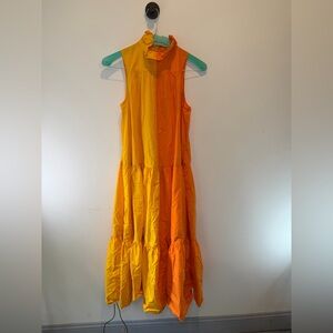 Christopher John Rogers x Target Bright Orange and Teal Colorblock Dress
